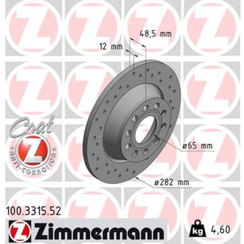 Brzdový kotúč ZIMMERMANN 100.3315.52