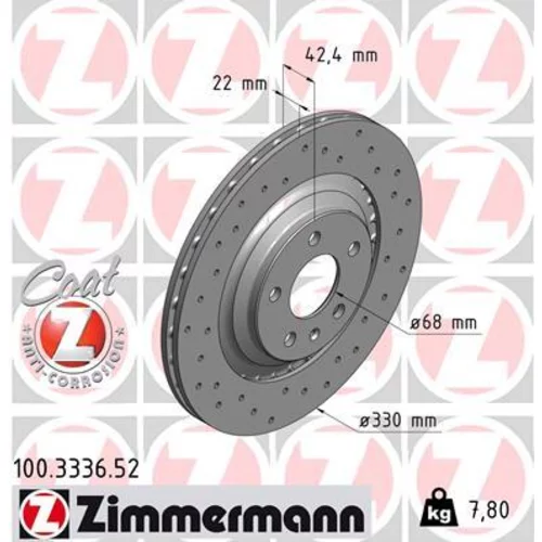 Brzdový kotúč ZIMMERMANN 100.3336.52