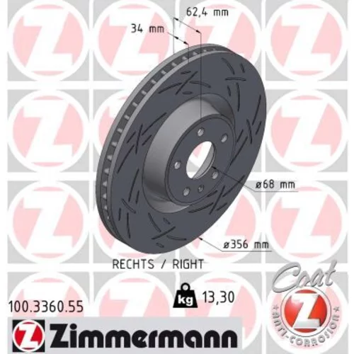 Brzdový kotúč ZIMMERMANN 100.3360.55