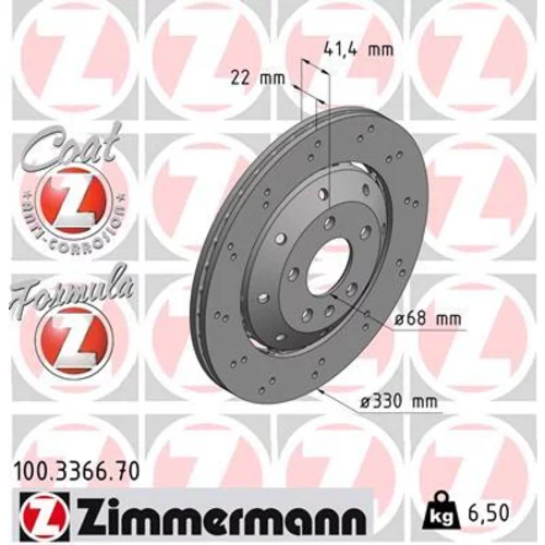 Brzdový kotúč ZIMMERMANN 100.3366.70