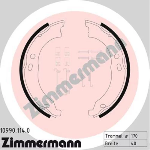 Sada brzd. čeľustí parkov. brzdy ZIMMERMANN 10990.114.0