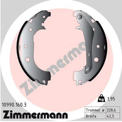 Sada brzdových čeľustí ZIMMERMANN 10990.160.3