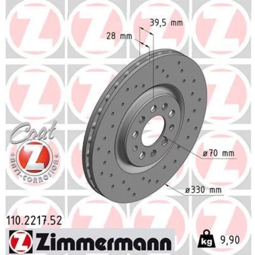 Brzdový kotúč ZIMMERMANN 110.2217.52