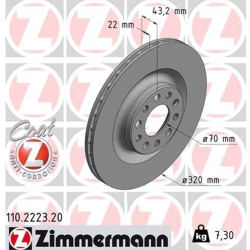 Brzdový kotúč ZIMMERMANN 110.2223.20