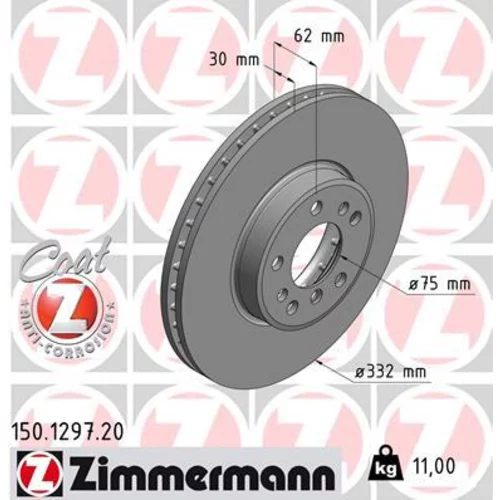 Brzdový kotúč ZIMMERMANN 150.1297.20