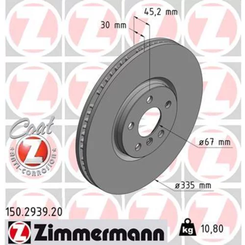 Brzdový kotúč ZIMMERMANN 150.2939.20