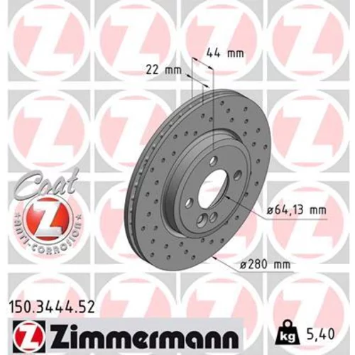 Brzdový kotúč ZIMMERMANN 150.3444.52