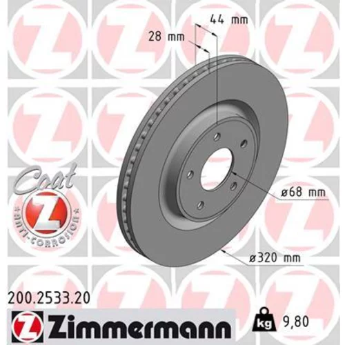 Brzdový kotúč ZIMMERMANN 200.2533.20