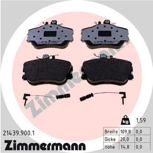 Sada brzdových platničiek kotúčovej brzdy ZIMMERMANN 21439.900.1