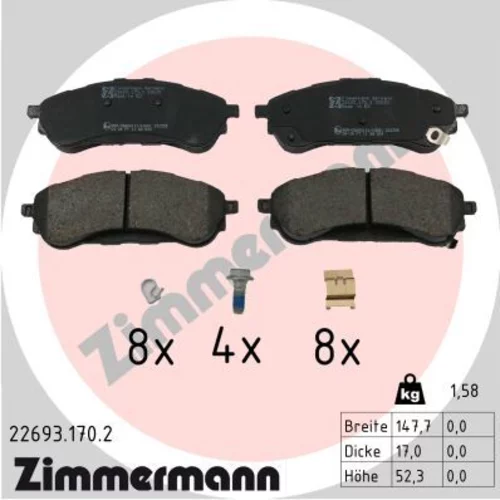 Sada brzdových platničiek kotúčovej brzdy ZIMMERMANN 22693.170.2