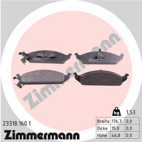 Sada brzdových platničiek kotúčovej brzdy ZIMMERMANN 23318.160.1