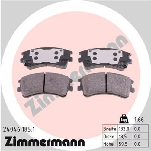 Sada brzdových platničiek kotúčovej brzdy ZIMMERMANN 24046.185.1