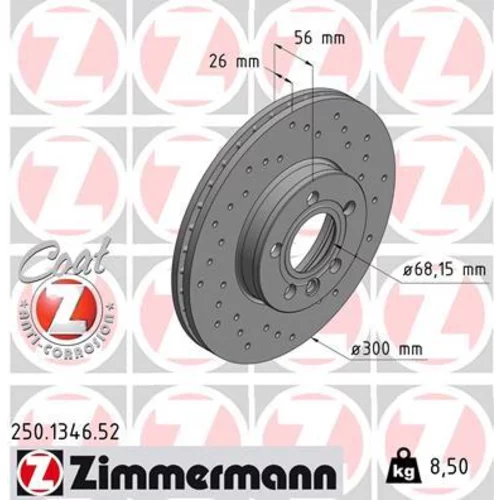 Brzdový kotúč ZIMMERMANN 250.1346.52