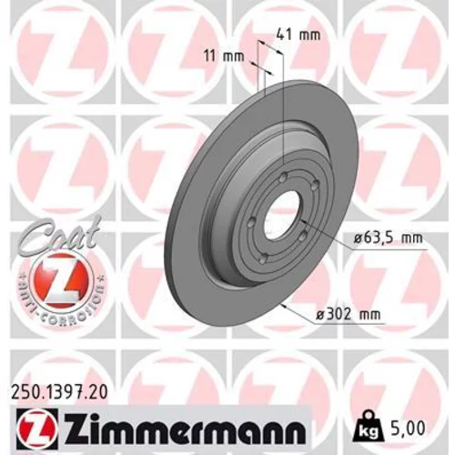 Brzdový kotúč ZIMMERMANN 250.1397.20