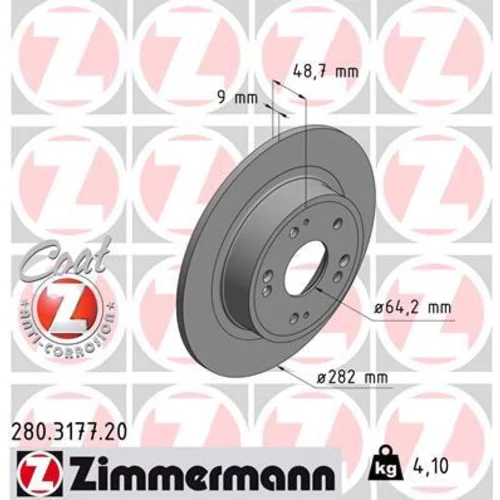 Brzdový kotúč ZIMMERMANN 280.3177.20