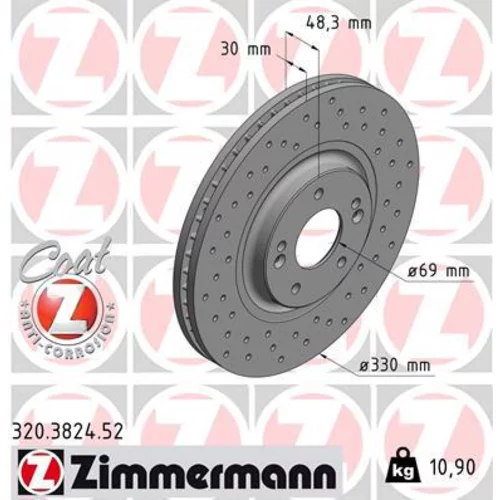 Brzdový kotúč ZIMMERMANN 320.3824.52