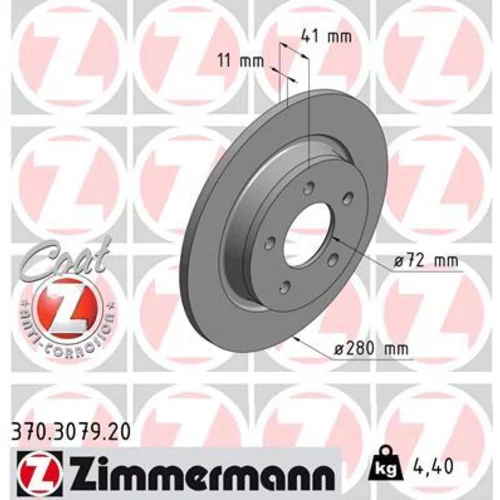 Brzdový kotúč ZIMMERMANN 370.3079.20