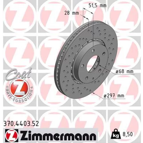 Brzdový kotúč ZIMMERMANN 370.4403.52