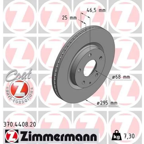 Brzdový kotúč ZIMMERMANN 370.4408.20