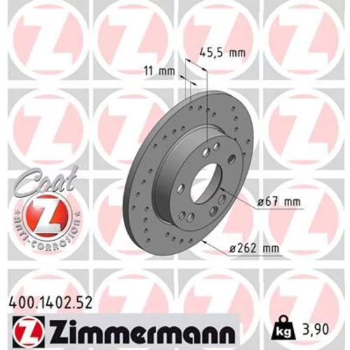 Brzdový kotúč ZIMMERMANN 400.1402.52