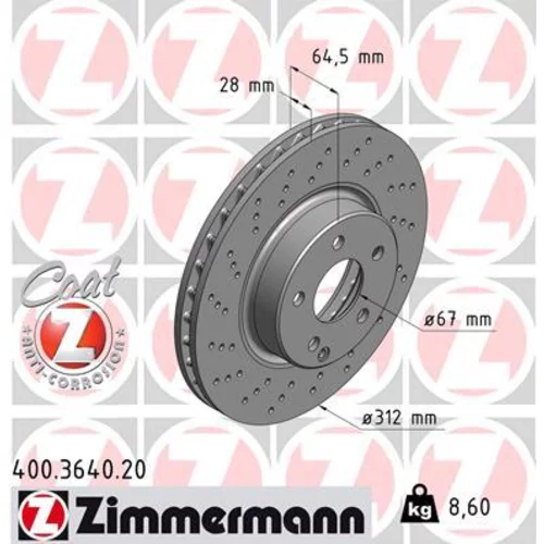 Brzdový kotúč ZIMMERMANN 400.3640.20