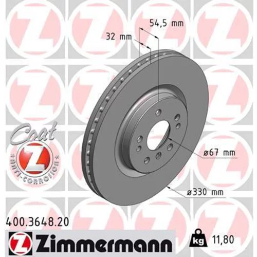 Brzdový kotúč ZIMMERMANN 400.3648.20