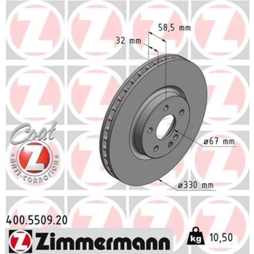 Brzdový kotúč ZIMMERMANN 400.5509.20