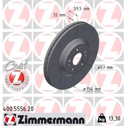 Brzdový kotúč ZIMMERMANN 400.5556.20