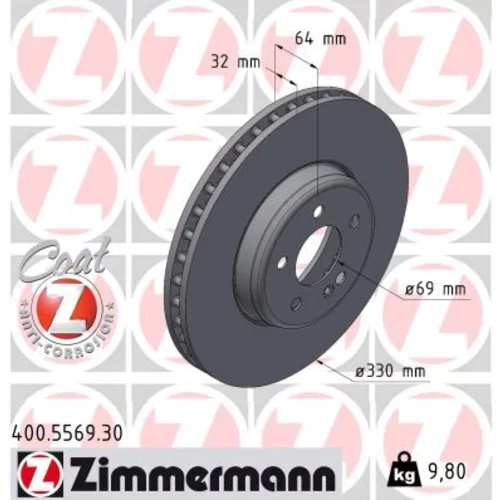 Brzdový kotúč ZIMMERMANN 400.5569.30