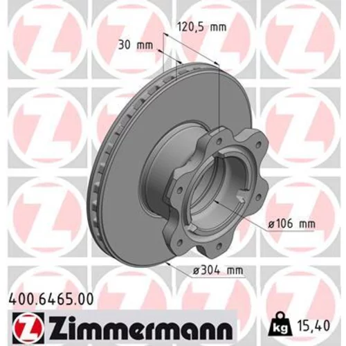 Brzdový kotúč ZIMMERMANN 400.6465.00