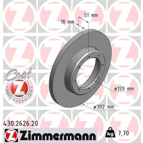 Brzdový kotúč ZIMMERMANN 430.2626.20