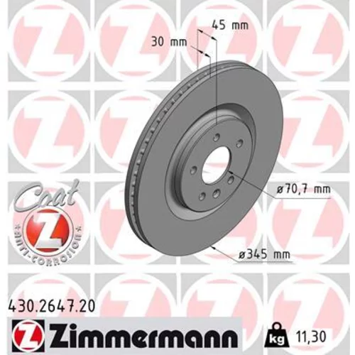 Brzdový kotúč ZIMMERMANN 430.2647.20