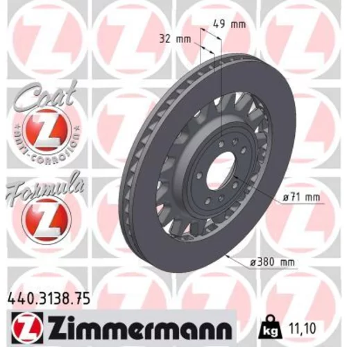 Brzdový kotúč ZIMMERMANN 440.3138.75