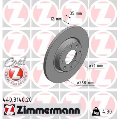 Brzdový kotúč ZIMMERMANN 440.3140.20