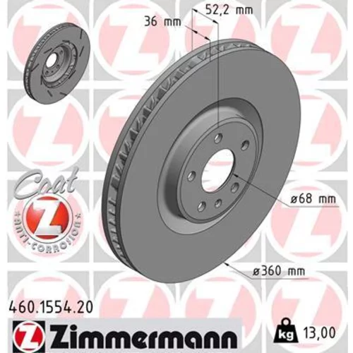 Brzdový kotúč ZIMMERMANN 460.1554.20