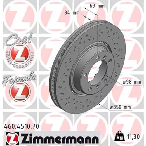 Brzdový kotúč ZIMMERMANN 460.4510.70