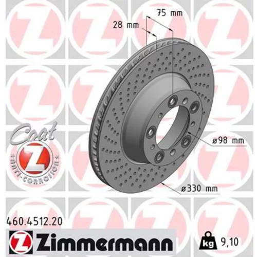 Brzdový kotúč ZIMMERMANN 460.4512.20