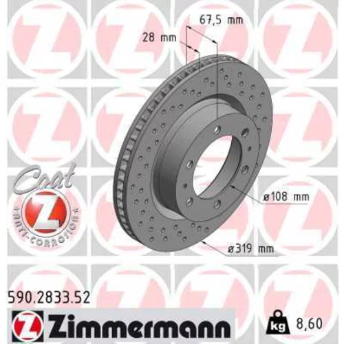 Brzdový kotúč ZIMMERMANN 590.2833.52