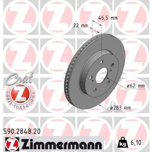 Brzdový kotúč ZIMMERMANN 590.2848.20