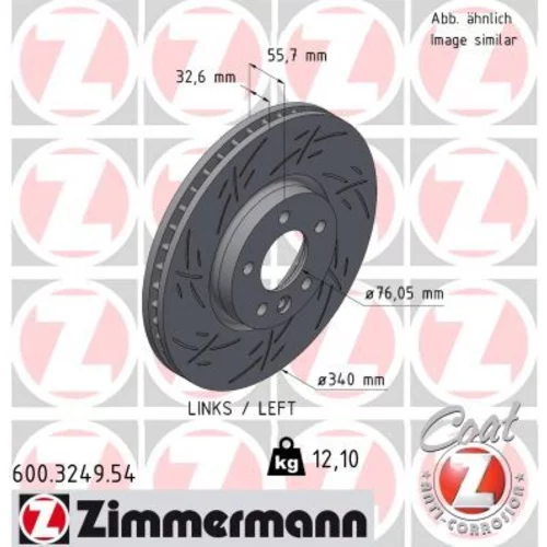 Brzdový kotúč ZIMMERMANN 600.3249.54