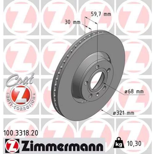 Brzdový kotúč ZIMMERMANN 100.3318.20