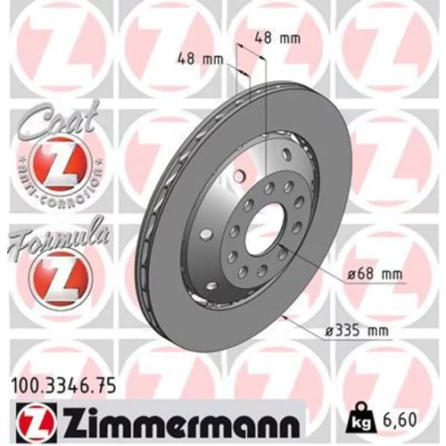 Brzdový kotúč ZIMMERMANN 100.3346.75