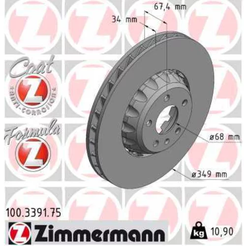 Brzdový kotúč ZIMMERMANN 100.3391.75