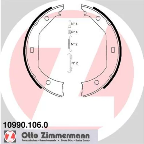 Sada brzd. čeľustí parkov. brzdy ZIMMERMANN 10990.106.0