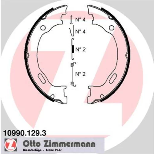 Sada brzd. čeľustí parkov. brzdy ZIMMERMANN 10990.129.3