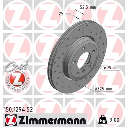 Brzdový kotúč ZIMMERMANN 150.1294.52