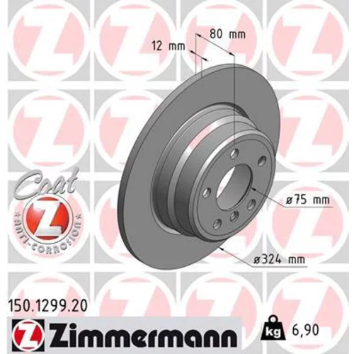 Brzdový kotúč ZIMMERMANN 150.1299.20