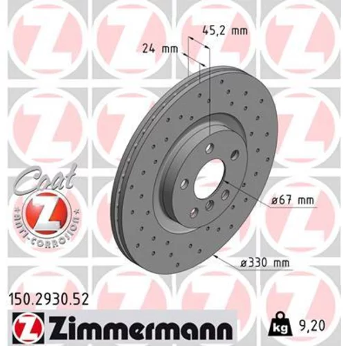 Brzdový kotúč ZIMMERMANN 150.2930.52