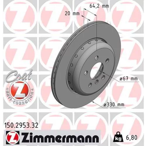 Brzdový kotúč ZIMMERMANN 150.2953.32