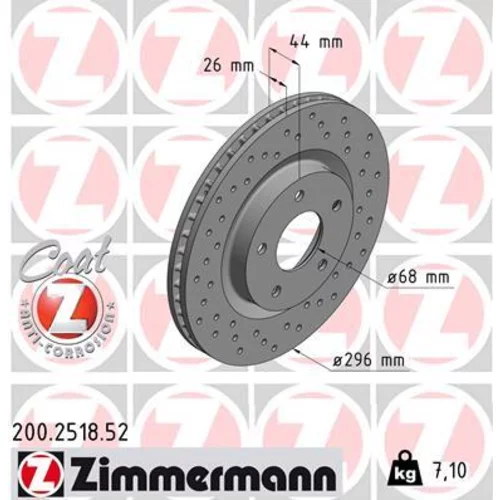 Brzdový kotúč ZIMMERMANN 200.2518.52